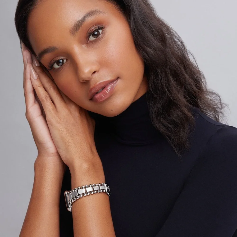 Lagos Stainless Steel Smart Caviar Apple Watch Band - Picture 2 of 8